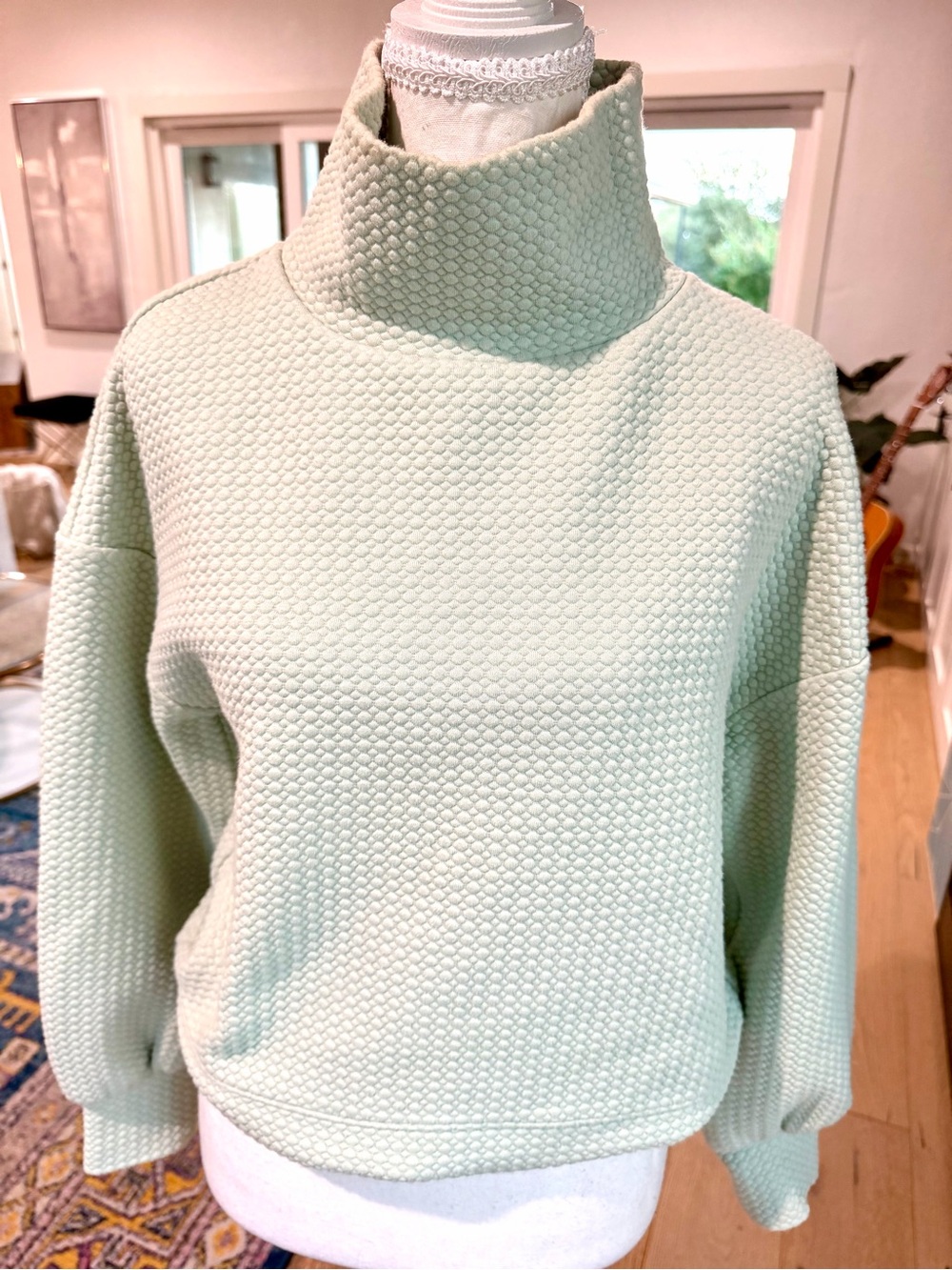 CALIA by Carrie Underwood Mint Textured Mock Neck Sweater XS